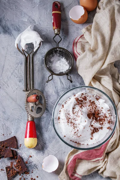 Processus de cuisson de la meringue — Photo