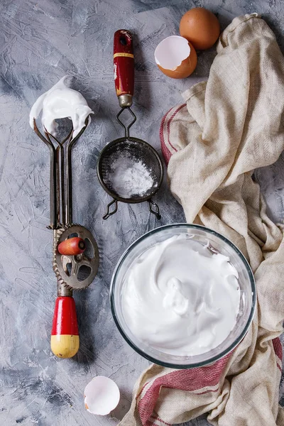 Process of cooking meringue — Stock Photo, Image