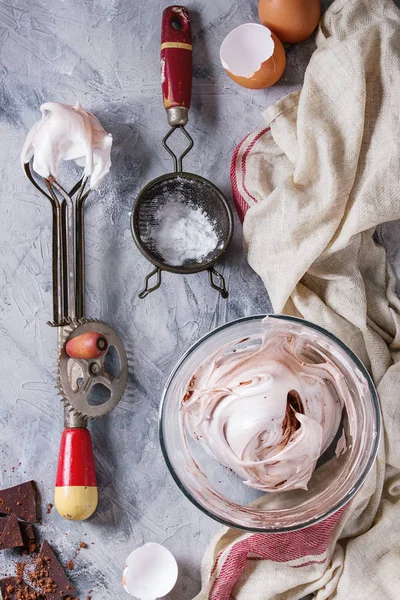 Proces van het koken van meringue — Stockfoto