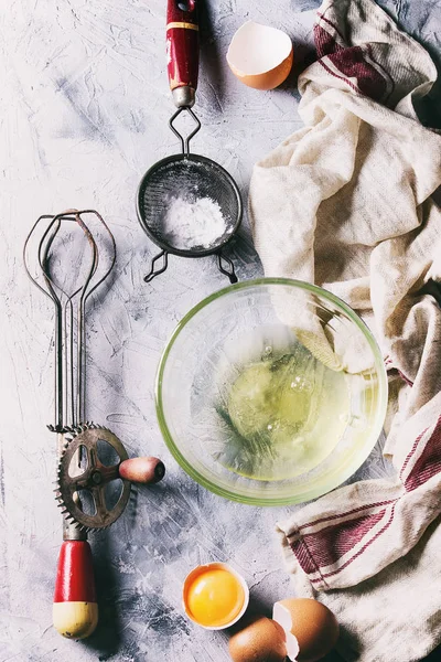 Process of cooking meringue — Stock Photo, Image