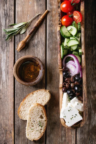 Ingredients for greek salad — Stock Photo, Image