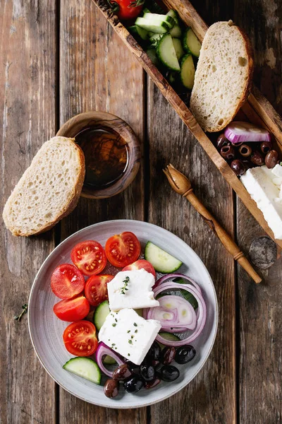 Yunan salatası için malzemeler — Stok fotoğraf