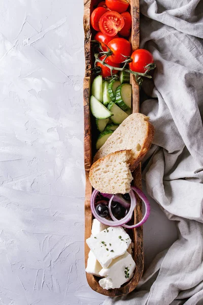 Ингредиенты для греческого салата — стоковое фото