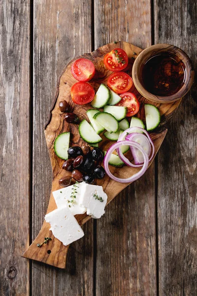 Yunan salatası için malzemeler — Stok fotoğraf