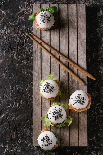 Burger di sushi di riso — Foto Stock