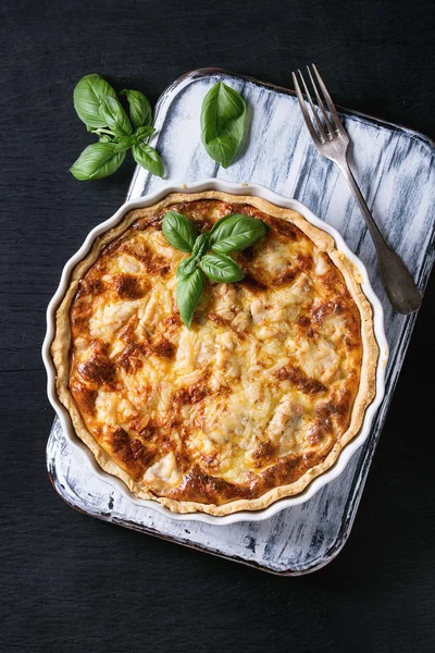 Torta de quiche assada com verduras — Fotografia de Stock