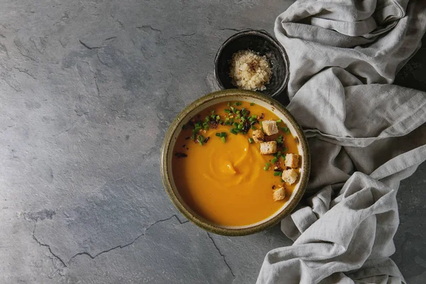 Kürbiskarottensuppe — Stockfoto