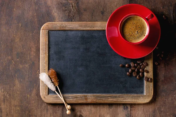 Schoolbord en koffie — Stockfoto