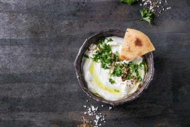labneh taze Lübnan krem peynir dip
