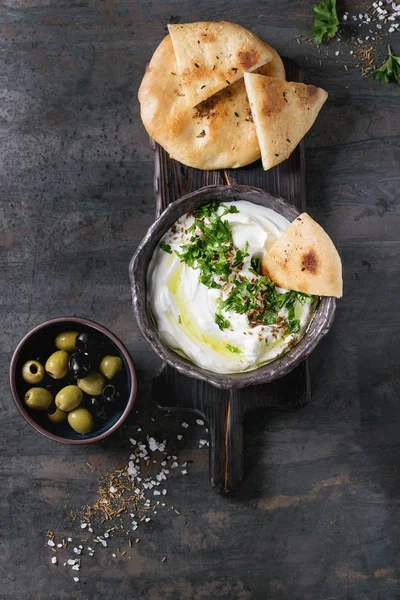 labneh taze Lübnan krem peynir dip