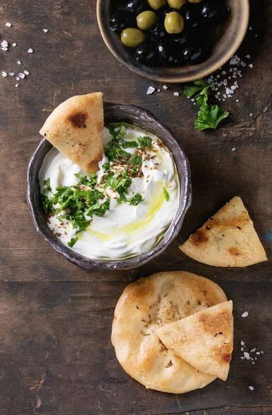labneh taze Lübnan krem peynir dip