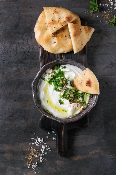 labneh taze Lübnan krem peynir dip