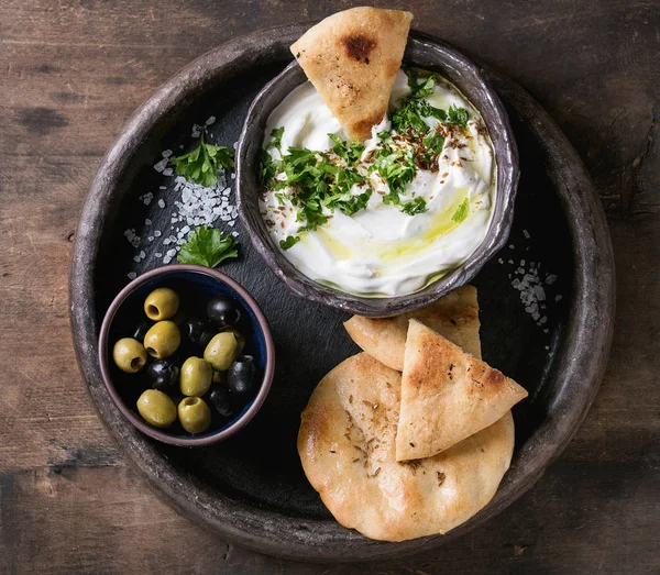 labneh taze Lübnan krem peynir dip