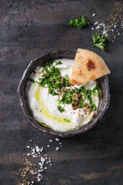 labneh taze Lübnan krem peynir dip
