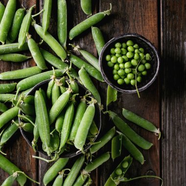 Genç yeşil bezelye