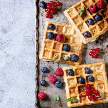 çilek ile Belçika waffle