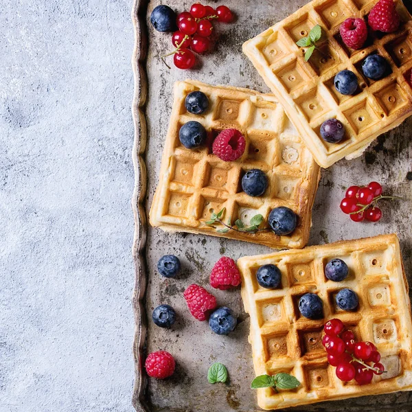 çilek ile Belçika waffle