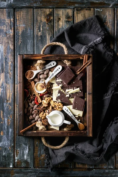 Ingredienti per cioccolata calda — Foto Stock