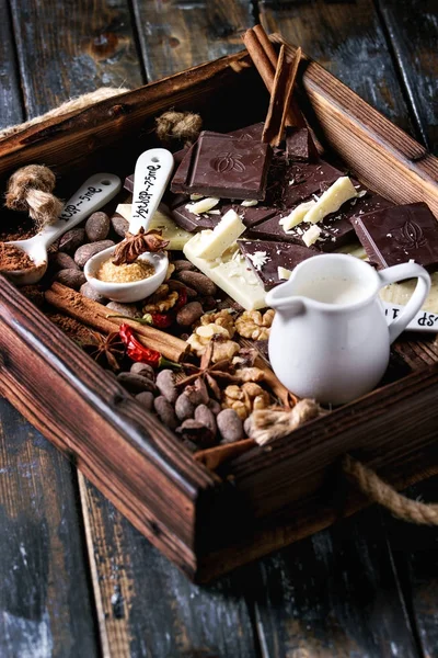 Ingredients for hot chocolate — Stock Photo, Image