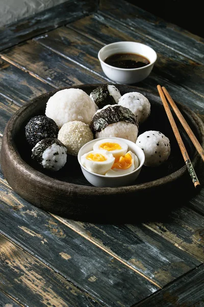 Rice balls and eggs — Stock Photo, Image