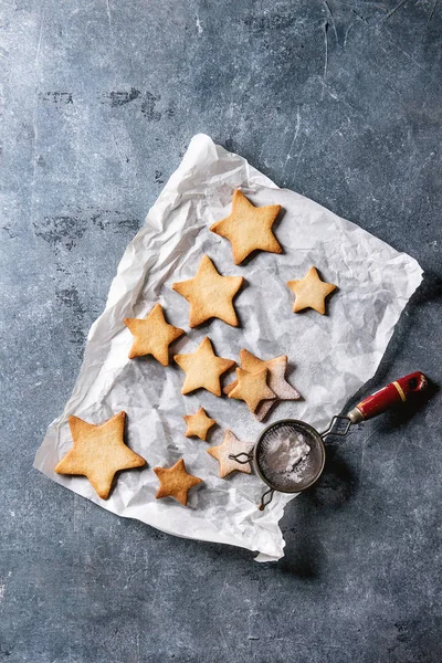 Kerstkoekjes stervorm suiker — Stockfoto