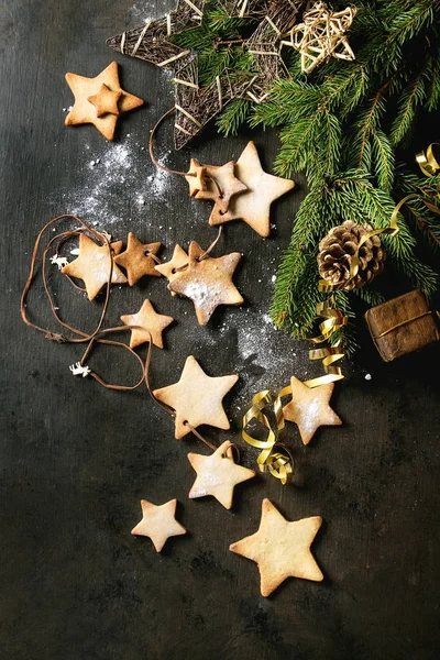 Estrella de Navidad forma galletas de azúcar —  Fotos de Stock