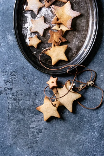 크리스마스 별 모양 설탕 쿠키 — 스톡 사진