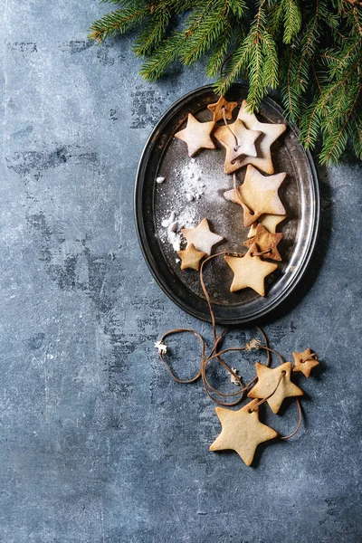 크리스마스 별 모양 설탕 쿠키 — 스톡 사진