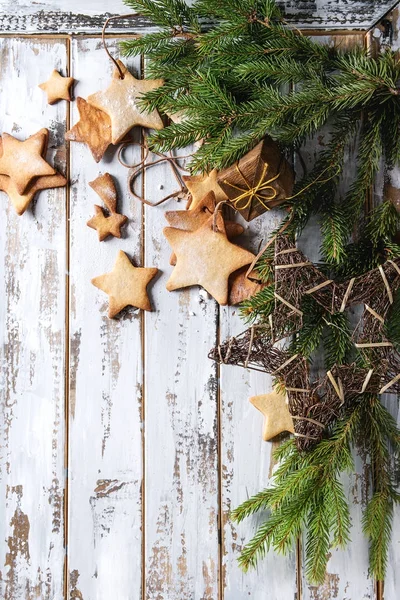 クリスマスの星の形の砂糖クッキー — ストック写真