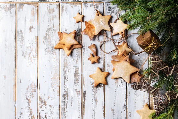 Biscotti di zucchero a forma di stella di Natale — Foto Stock