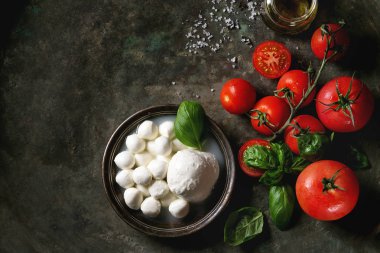 Ingredients for caprese salad clipart