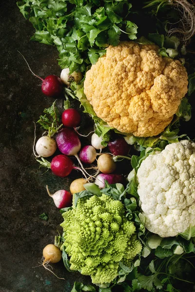 Variedad de coliflor y rábano — Foto de Stock