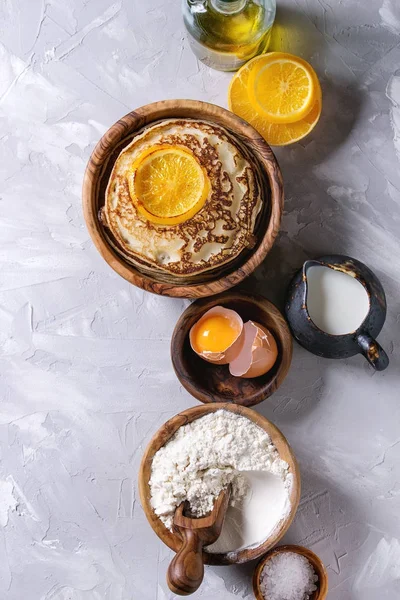 Panquecas com laranja — Fotografia de Stock