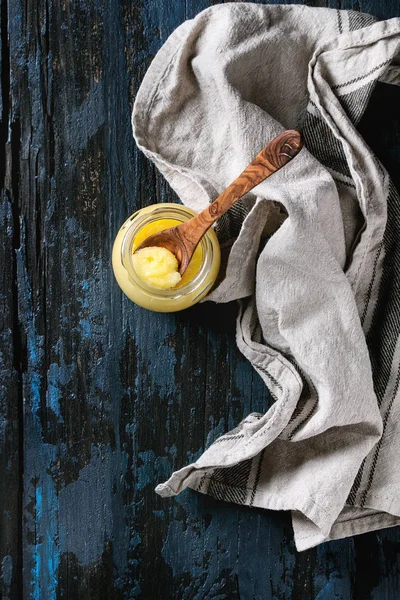 Glass of ghee butter — Stock Photo, Image
