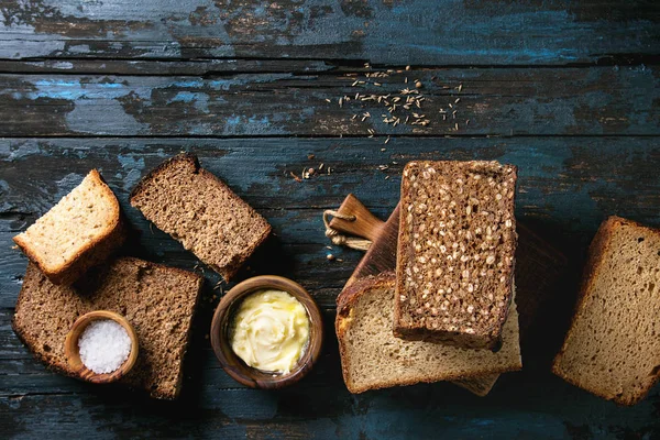 Snídaně s žitným chlebem — Stock fotografie