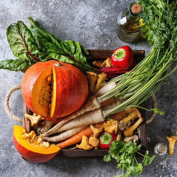 Variété de légumes de récolte d'automne — Photo