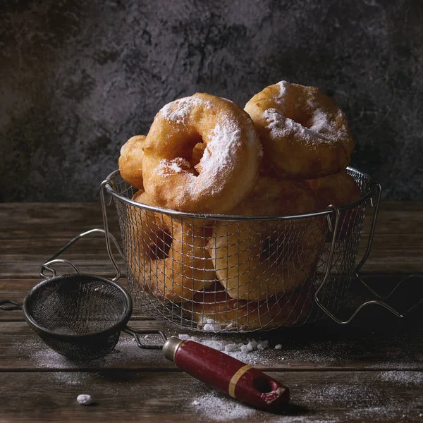 Homemade donuts with sugar powder