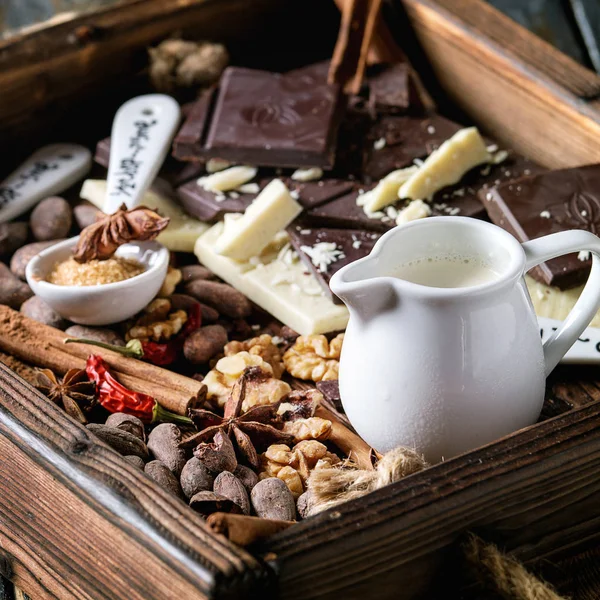 Ingredients for hot chocolate — Stock Photo, Image