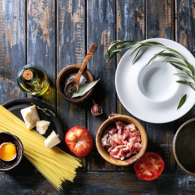 makarna için malzemeler