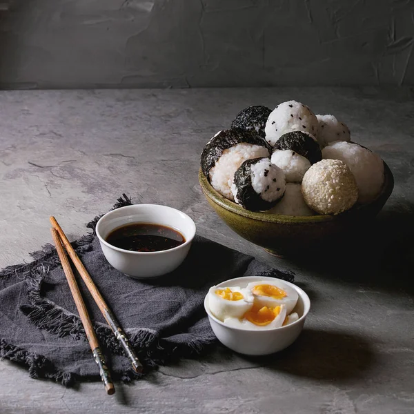 Rice balls and eggs — Stock Photo, Image