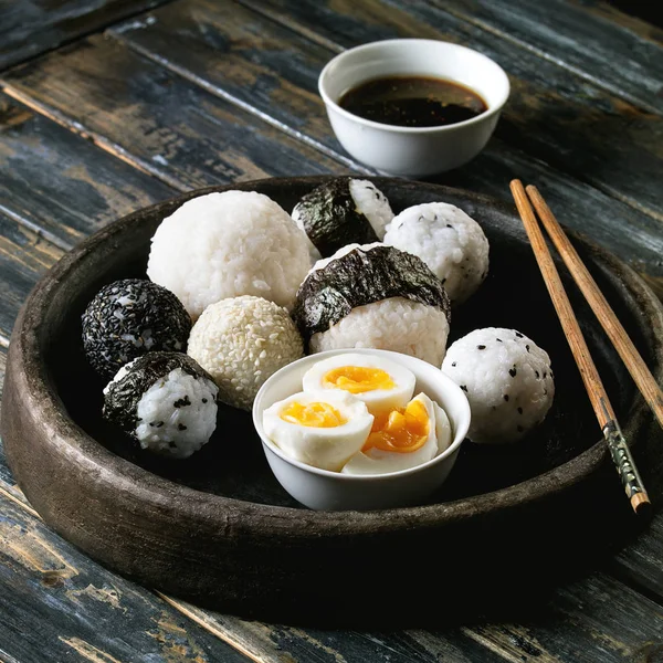 Rice balls and eggs — Stock Photo, Image