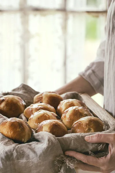 Heiße Crossbrötchen — Stockfoto