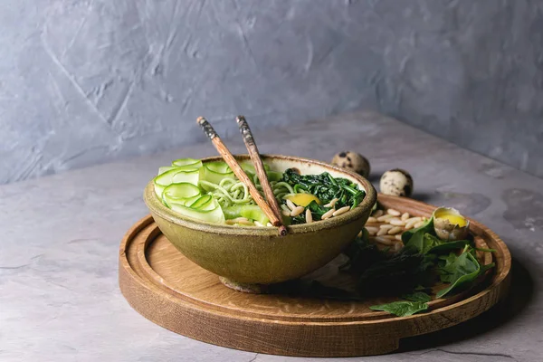 Green noodles bowl