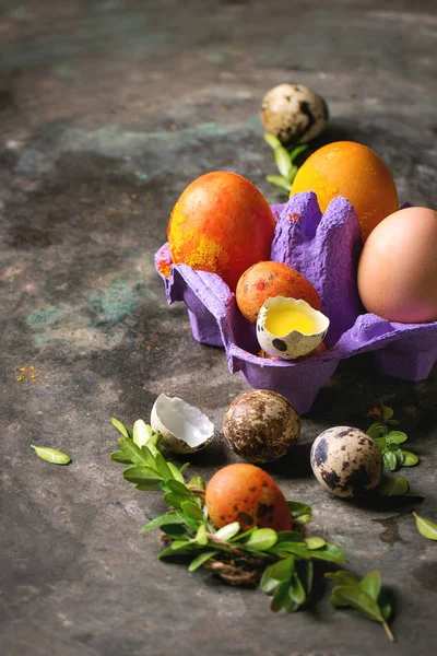 Easter card with colored eggs — Stock Photo, Image