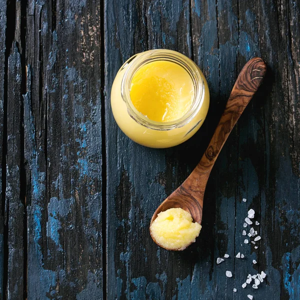 Glass of ghee butter — Stock Photo, Image