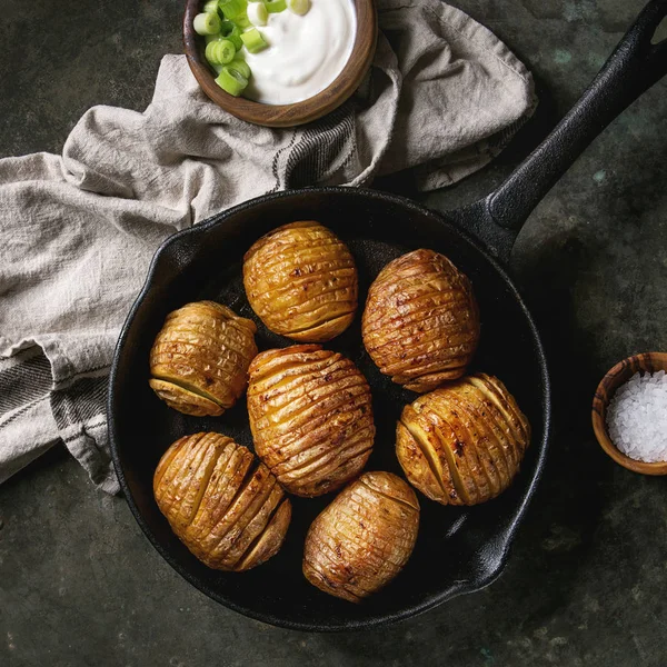 Accordion baked potatoes — Stock Photo, Image