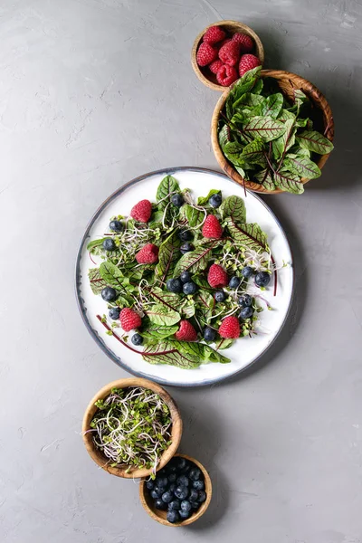 Salată verde cu fructe de pădure — Fotografie, imagine de stoc