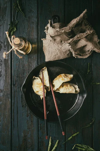 Gyozas potstickers Asya köfte — Stok fotoğraf