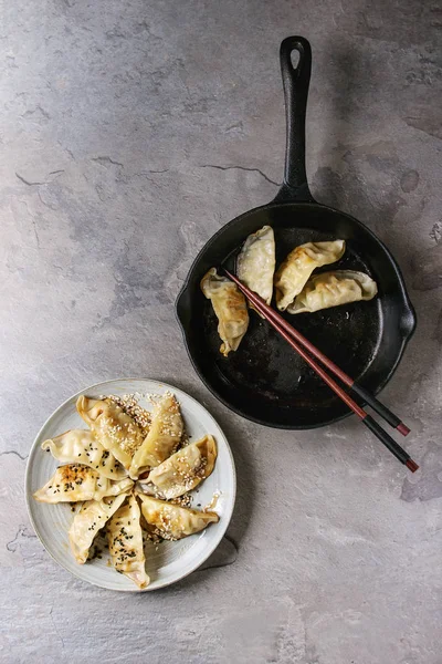 Gyozas potstickers asian dumpling — Stok Foto