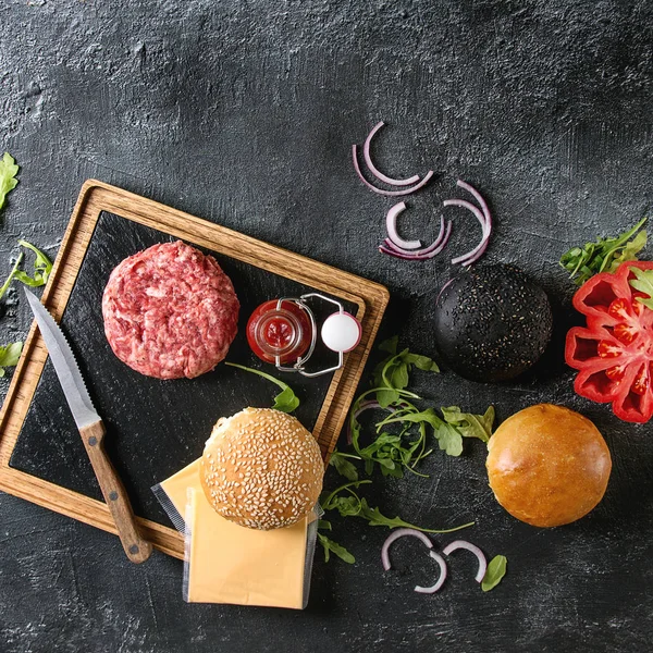 Ingredientes para hambúrguer — Fotografia de Stock